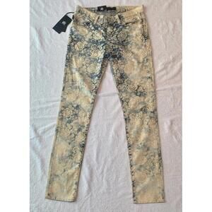 NWT Rock & Republic Berlin Bleached Floral Print Skinny Jeans Womens Size 6